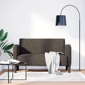vidaXL Loveseat bank 110 cm kunstleer donkergrijs, Verzenden, Nieuw, Leer, Minder dan 150 cm