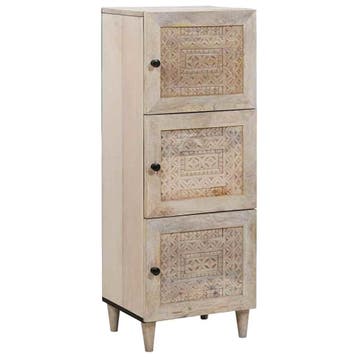 vidaXL Highboard Wit 40 x 33 x 110 cm massief mangohout, Verzenden, Nieuw