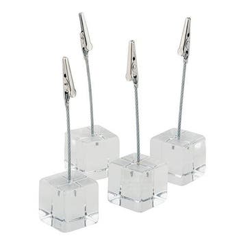 Menuhouders | 4 Stuks | Incl. 20 Kaartjes | 30x30x120(h)mm, Verzenden, Nieuw in verpakking