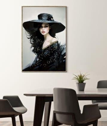 SCHILDERIJ OP DOEK GELAKT DORI MET LIJST -A- CM 62X4X92, Ophalen of Verzenden, Nieuw