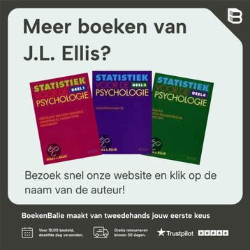 Statistiek voor de psychologie 1 - J.L. Ellis 9789047300342, Boeken, Verzenden, Gelezen, J.L. Ellis