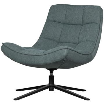 WOOOD Maudi draaifauteuil blauwe steen, Nieuw