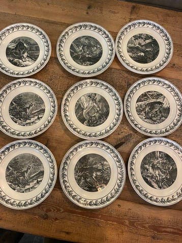 Sarreguemines - Eetservies voor 12 (15) - Nemrod - Aardewerk, Antiek en Kunst