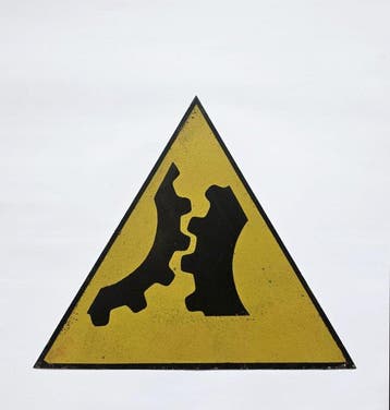 Reclamebord - Industrieel waarschuwingsbord Let op,