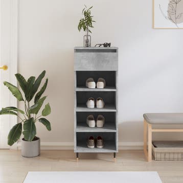 vidaXL Schoenenkast 40x36x105 cm bewerkt hout betongrijs, Verzenden, Nieuw