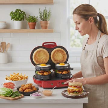 Dubbele Ontbijt Maker: Hamburgers, Broodjes & Muffins - Anti, Verzenden, Nieuw
