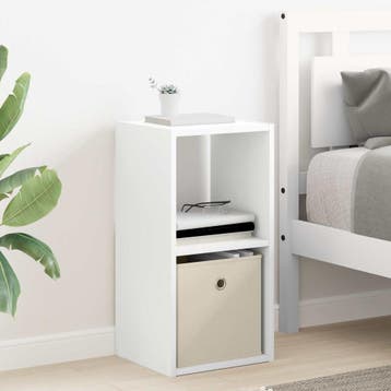 vidaXL Nachtkastje met lade Wit 30,5 x 27 x 59,5 cm Bewerkt, Minder dan 45 cm, Verzenden, Nieuw, 55 tot 70 cm