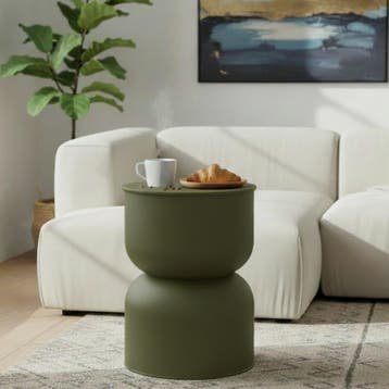 Metalen diabolo bijzettafel - groen - Ø 31 x 47 cm, Verzenden, Nieuw