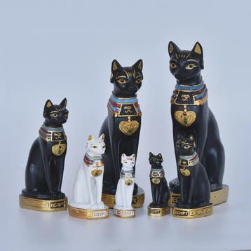 Elegante Egyptische Kattenbeeldjes - Retro Stijl & Sfeervoll, Verzenden, Nieuw