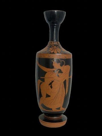 Replica van een oude Griek Terracotta Lekythos - 27 cm, Antiek en Kunst