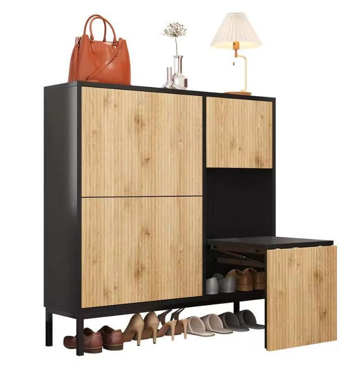 Schoenenkast met Zitbank – 3 Kleppen en Open Opbergvak, Huis en Inrichting, Kasten | Schoenenkasten, Nieuw, Verzenden