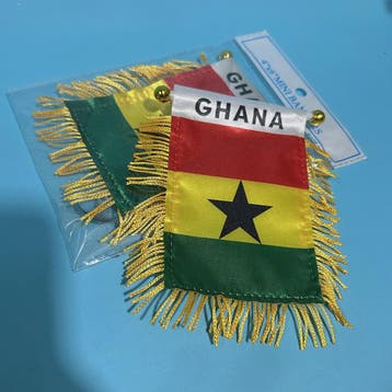 Ghana Mini Vlaggetje voor Auto of Raam - 8x12cm Polyester me, Verzenden, Nieuw