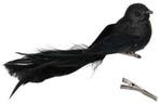 Glittervogels met clip Zwart 16x4 cm pak 4 stuks, Ophalen of Verzenden, Nieuw