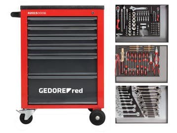 Gereedschapset in gereedsch.w. MECHANIC rood, 129-dlg, Ophalen of Verzenden