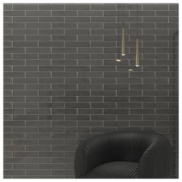 Wandtegel Ragno Viena Zwart Glans 7,5x30 (Afbouwmaterialen), Nieuw, 20 tot 40 cm, 10 m² of meer, Wandtegels