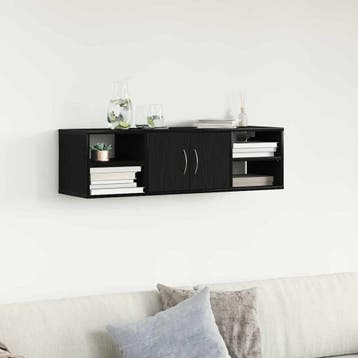 vidaXL Wandplank met plank Zwart Eiken 102 x 30 x 29 cm, Verzenden, Nieuw
