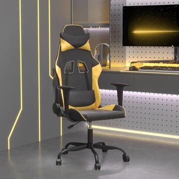 vidaXL Gamestoel kunstleer zwart en goud, Verzenden, Nieuw