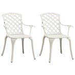 vidaXL Tuinstoelen 2 st gietaluminium wit, Verzenden, Nieuw, Aluminium