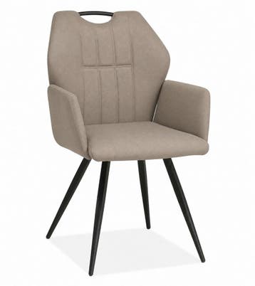 Eetkamerstoel Puck - eetkamerstoelen - Taupe, Huis en Inrichting, Nieuw, Overige materialen