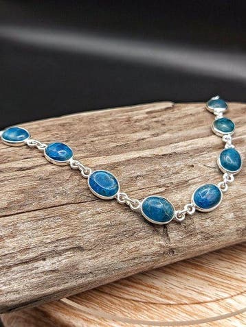 Uniek stuk armband van 925 zilver met apatiet topkwaliteit-