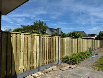 Hout en/of beton schuttingen, Tuin en Terras, Nieuw, Hout, 2 meter of meer