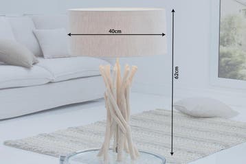 Tafellamp WILD NATURE 62 cm met lampenkap van drijfhout en, Huis en Inrichting, Lampen | Tafellampen, Ophalen of Verzenden, Nieuw