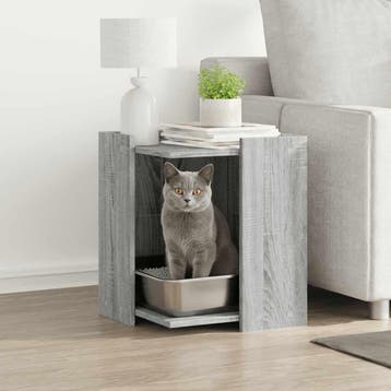 vidaXL Kattenbakkast 42x42x51 cm bewerkt hout grijs sonoma, Verzenden, Nieuw