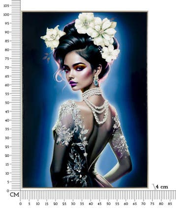 SCHILDERIJ OP DOEK GELAKT ISABEL MET LIJST -B- CM 72X4X102 -, Ophalen of Verzenden, Nieuw