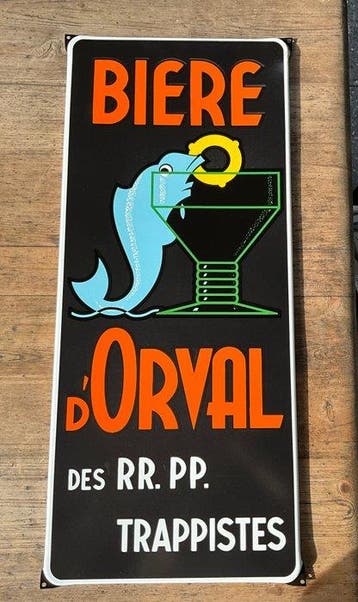 Emaille plaat - XXL Orval Trappistenbier Reclamesbord -