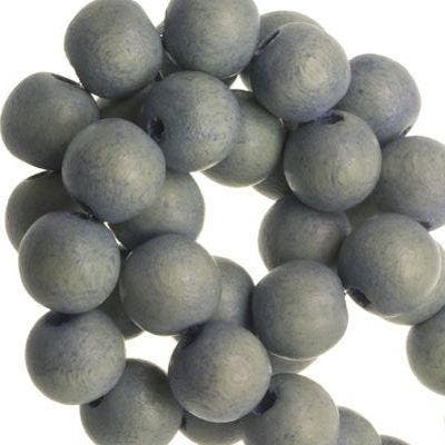 30 x Houten Kralen Vintage Misty Blue 6mm, Hobby en Vrije tijd, Kralen en Sieraden maken, Kraal, Nieuw, Ophalen of Verzenden