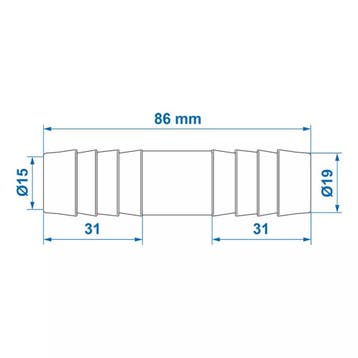 ProPlus Rechte slangtule - 19 mm - Hittebestendig tot 90°.., Tuin en Terras, Tuinslangen, Ophalen of Verzenden, Nieuw