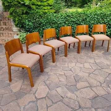 Stoel - Beuken - Set van zes vintage stoelen