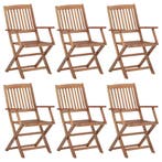 Tuinstoelen 6 st inklapbaar massief acaciahout, Tuin en Terras, Tuinstoelen, Verzenden, Nieuw