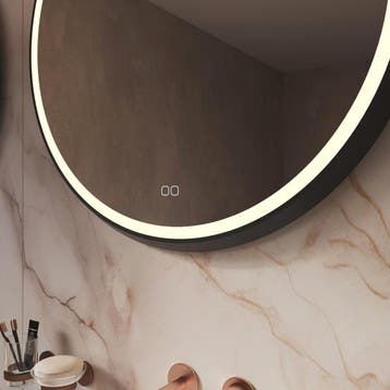 HIPP Design Phantom Ronde LED spiegel - Zwart Frame - 100 cm, Huis en Inrichting, Woonaccessoires | Spiegels, Ophalen of Verzenden