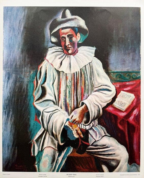Pablo Picasso (1881-1973) - Pierrot Assis, Antiek en Kunst, Antiek | Overige Antiek