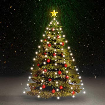 vidaXL Kerstboomverlichting met 180 LEDs koudwit net 180 cm, Verzenden, Nieuw, Kunststof
