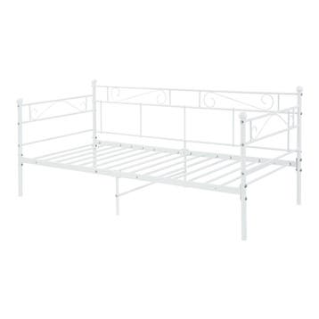 Eenpersoons slaapbank of 3-zitsbank 200x90 cm metaal wit, Verzenden, Nieuw