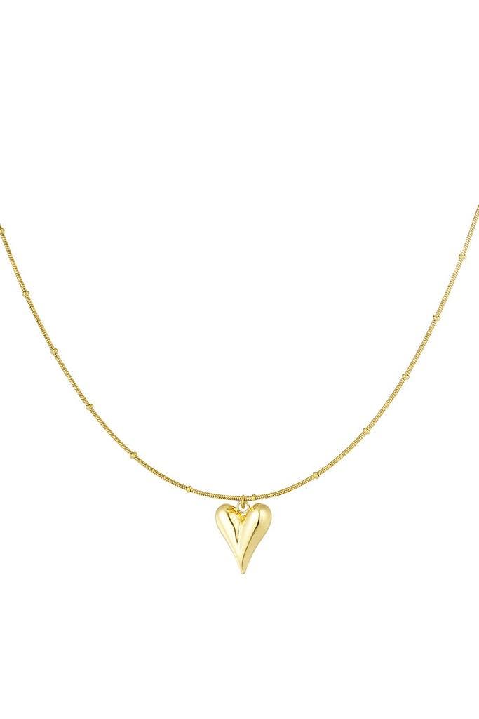 Goudlief Bolletje ketting met iconisch hart medium, Sieraden, Tassen en Uiterlijk, Kettingen, Zilver, Nieuw, Overige materialen