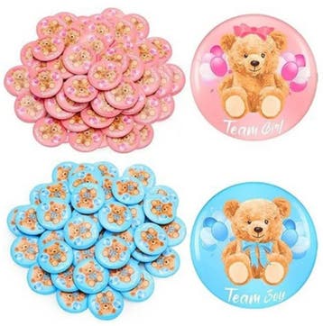 Button Team Boy of Team Girl Bear, Ophalen of Verzenden, Nieuw, Versiering, Geboorte of Huwelijk