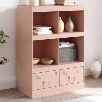 vidaXL buffetkast 67x39x95 cm staal roze, Verzenden, Nieuw, 50 tot 100 cm, Minder dan 100 cm