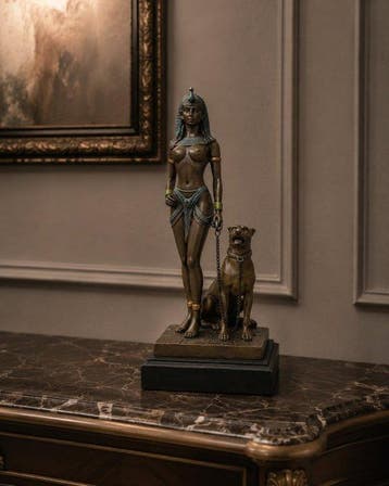sculptuur, Egyptische vrouw - Cleopatra - 26.5 cm - Brons,