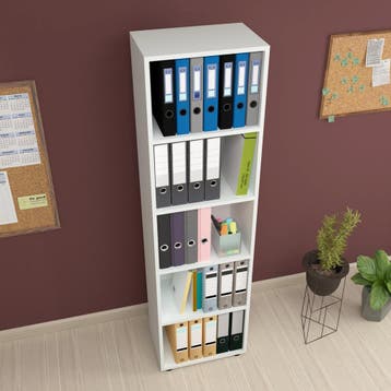 [en.casa] Boekenkast schap Vara 178x49x30 cm wit, Verzenden, Nieuw