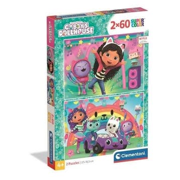 CLEMENTONI - 2x60 stukjes - Gabby en het magische huis, Kinderen en Baby's, Speelgoed | Overig, Verzenden, Nieuw