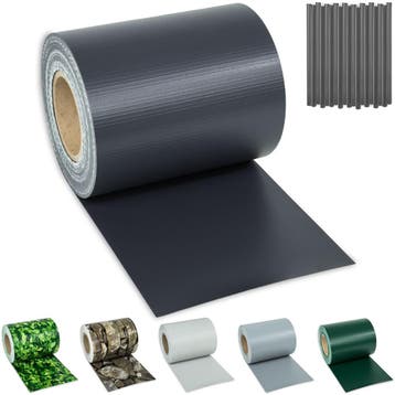 PVC privacyfolie met bevestigingsclips - 35 m, antraciet, Verzenden, Nieuw
