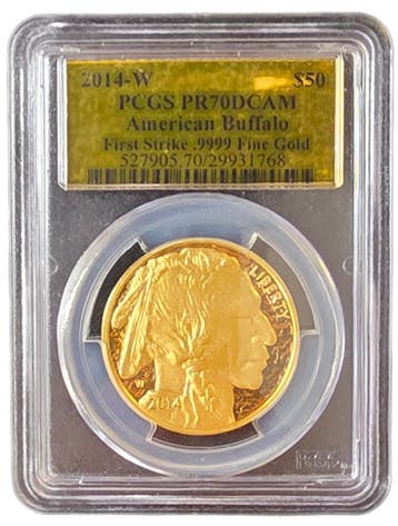 Gouden American Buffalo 1 oz 2014 PCGS PR70 DCAM (TOP POP), Verzenden, Midden-Amerika, Losse munt, Goud