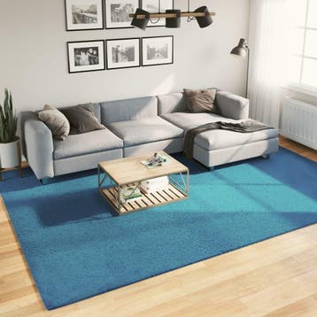 vidaXL Vloerkleed OVIEDO laagpolig 240x340 cm turquoise, Verzenden, Nieuw, Blauw