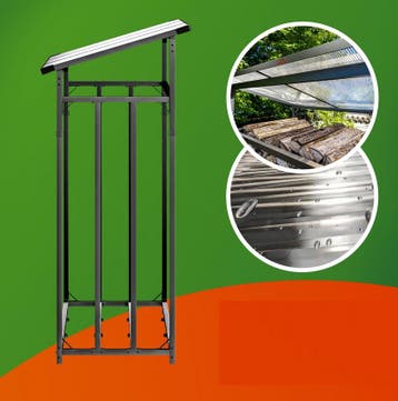 Brandhoutrek Antraciet 198x163x70cm met zeil + draagtas, Tuin en Terras, Tuinhuizen, Verzenden, Nieuw