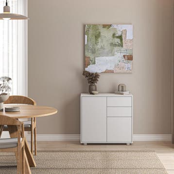 Commode Paarl 74x79x36 cm wit mat [en.casa], Huis en Inrichting, Verzenden, Nieuw