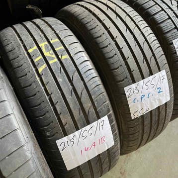 2 x Continental PremiumContact 2 215-55-17 Zomerbanden 5,5mm, 17 inch, Ophalen of Verzenden, Band(en), Personenwagen