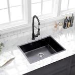 Spoelbak | Wasbak | Gootsteen | 74x44x20cm | Zwart RVS, Verzenden, Nieuw